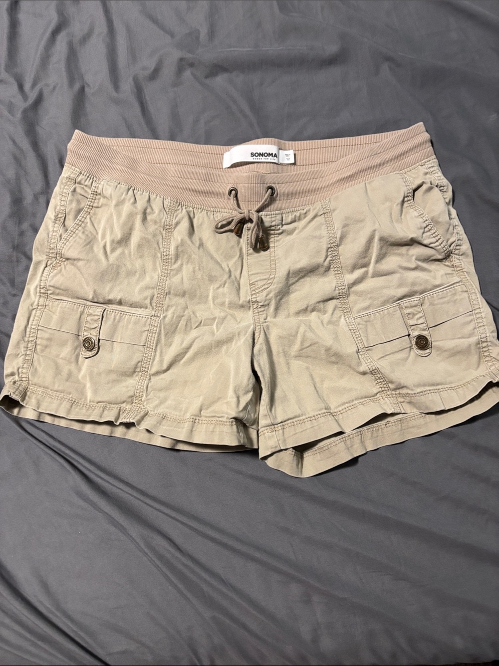 SONOMA Tan Drawstring Cargo Shorts for Women